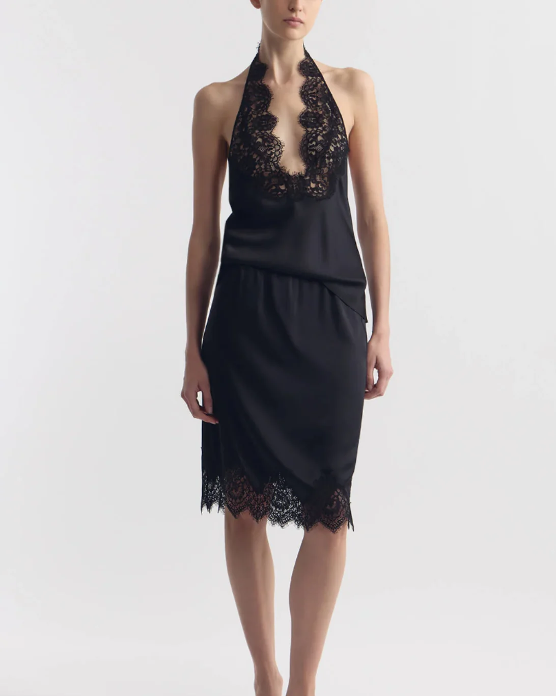 Teo Lace Halterneck Top | Black - Image 6