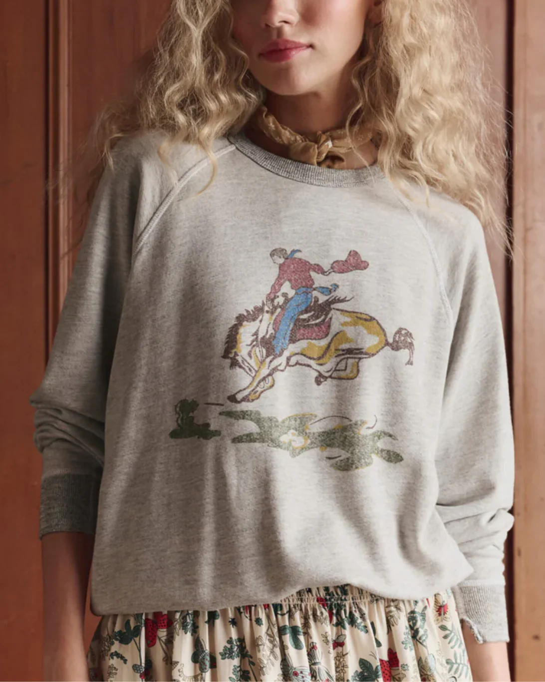 The College Sweatshirt W/Rider Graphic | Soft Heather - Image 2