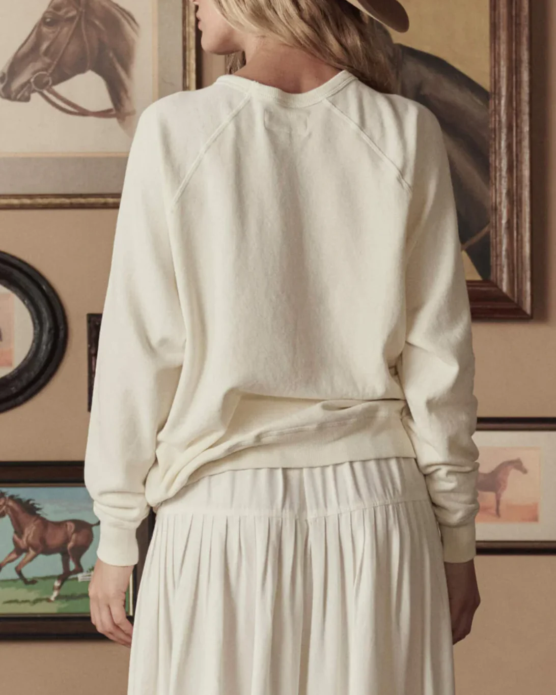 The College Sweatshirt W/ Stetson Graphic | Washed White - Image 3