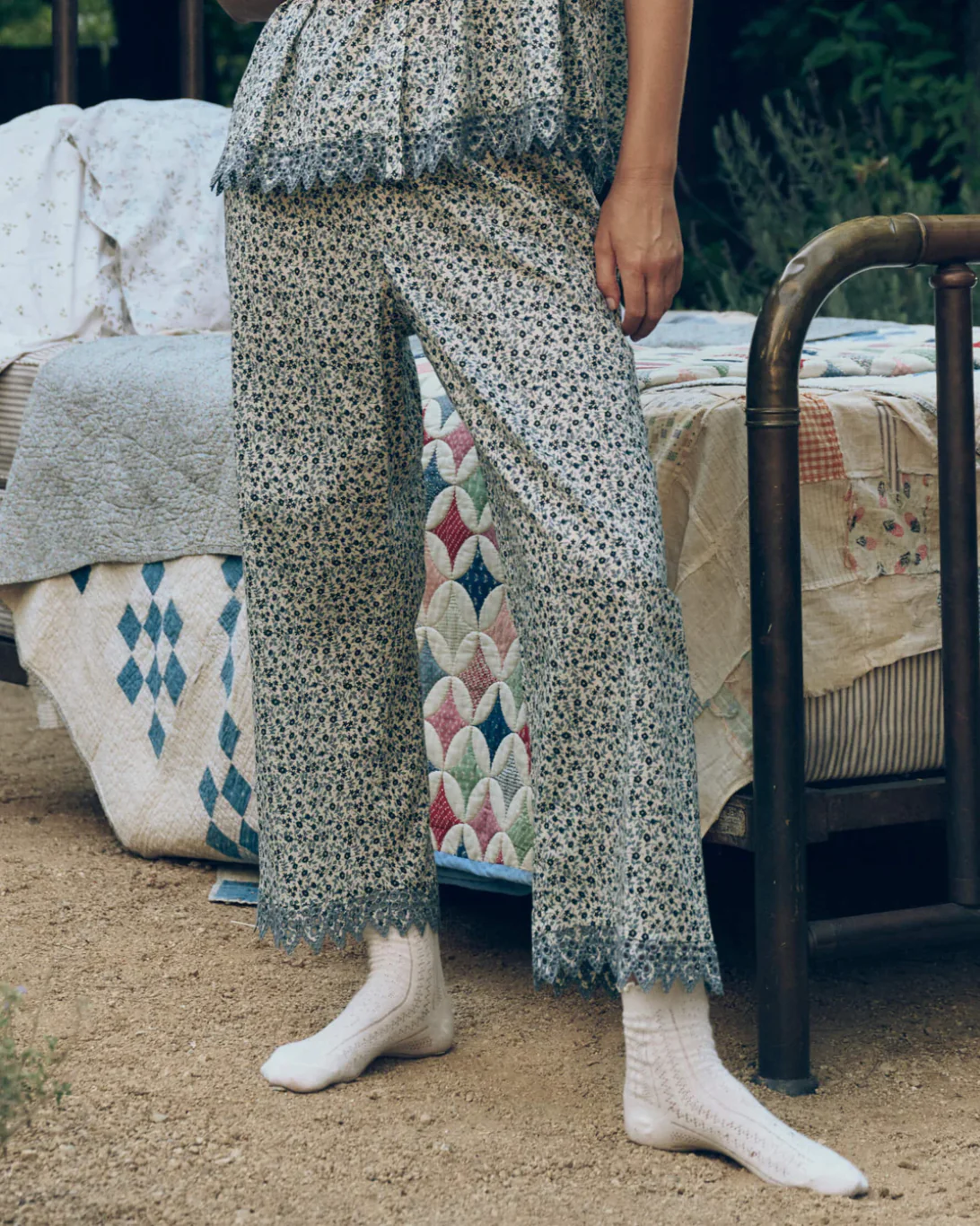 The Easy Sleep Eyelet Pant | Bluebell Ditsy - Image 2