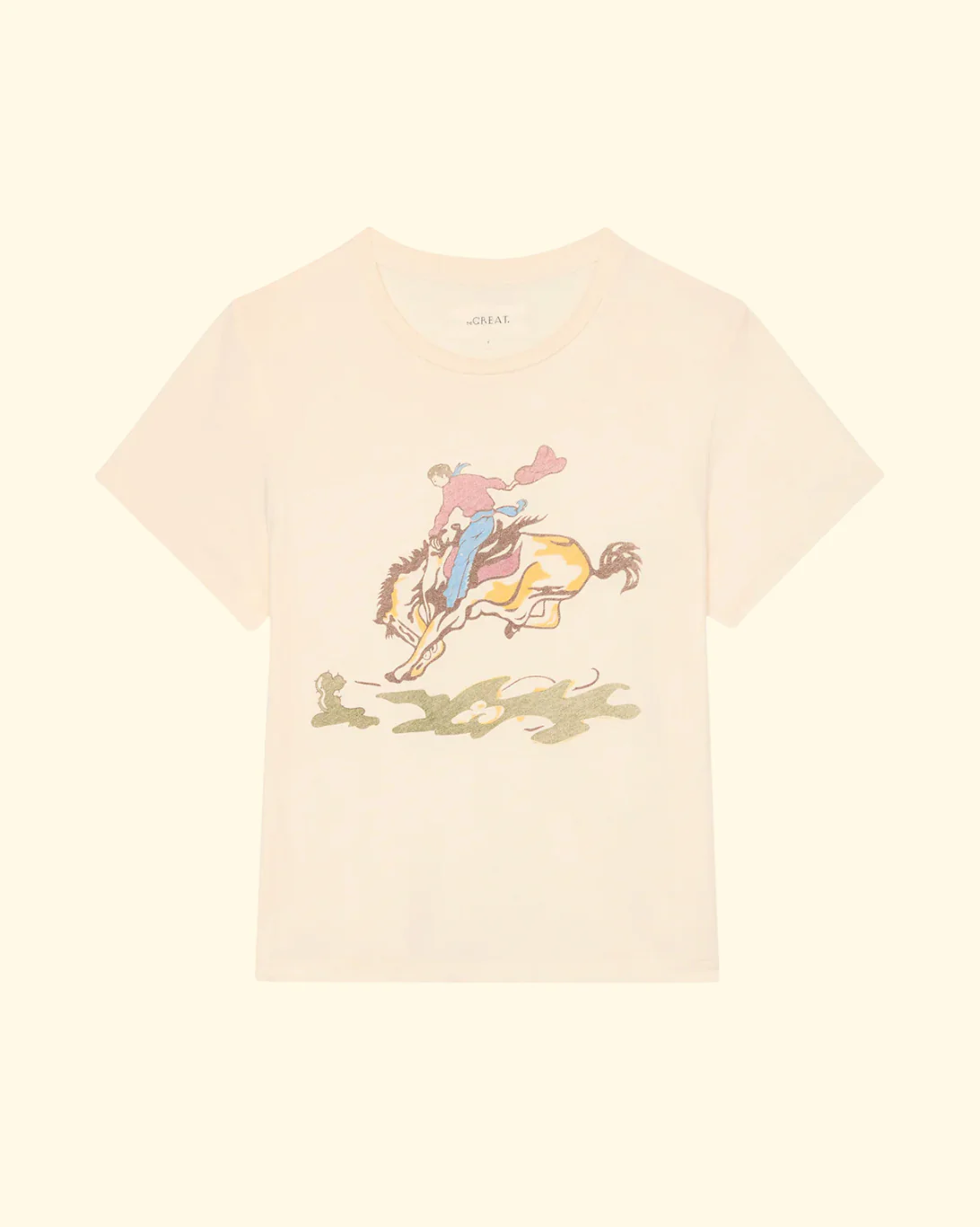 The Little Tee W/ Rider Graphic | Washed White