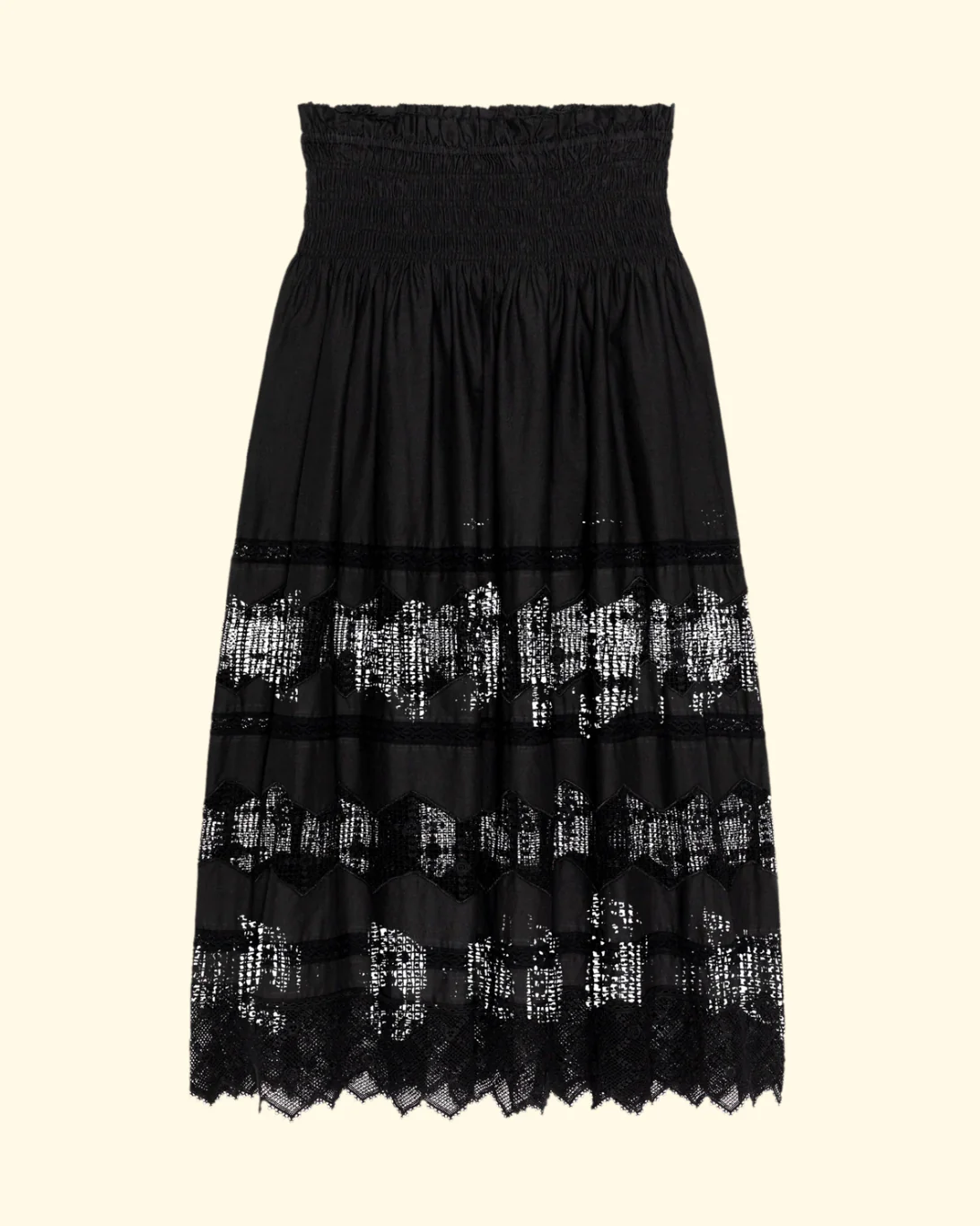 The Rosette Crochet Canary Skirt | Black