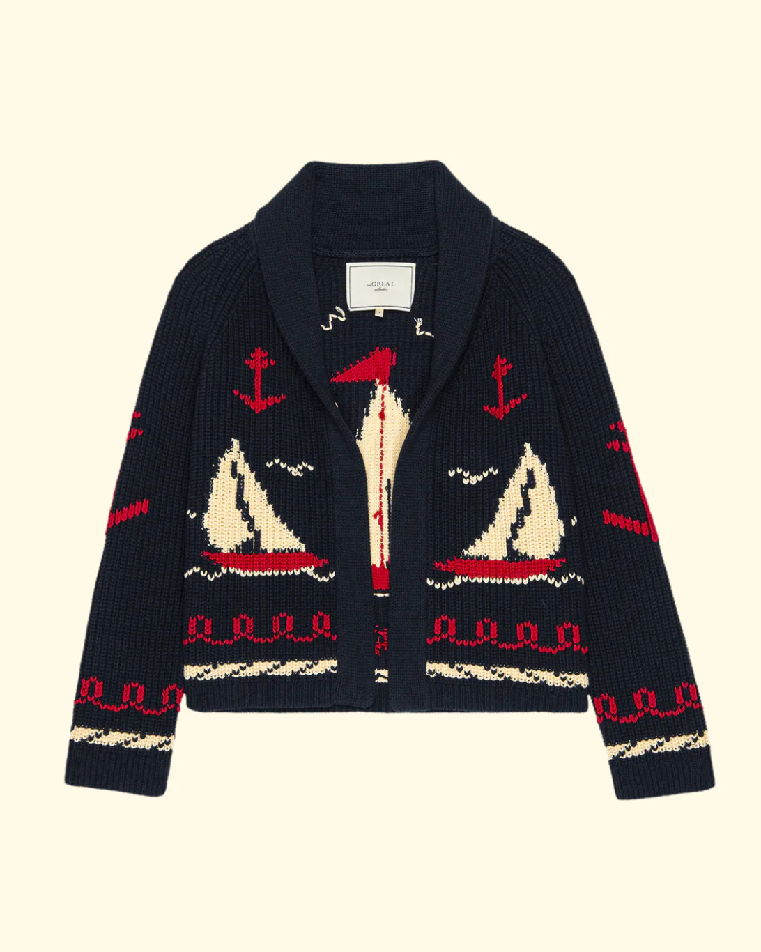 The Sailboat Lodge Cardigan | Dark Navy