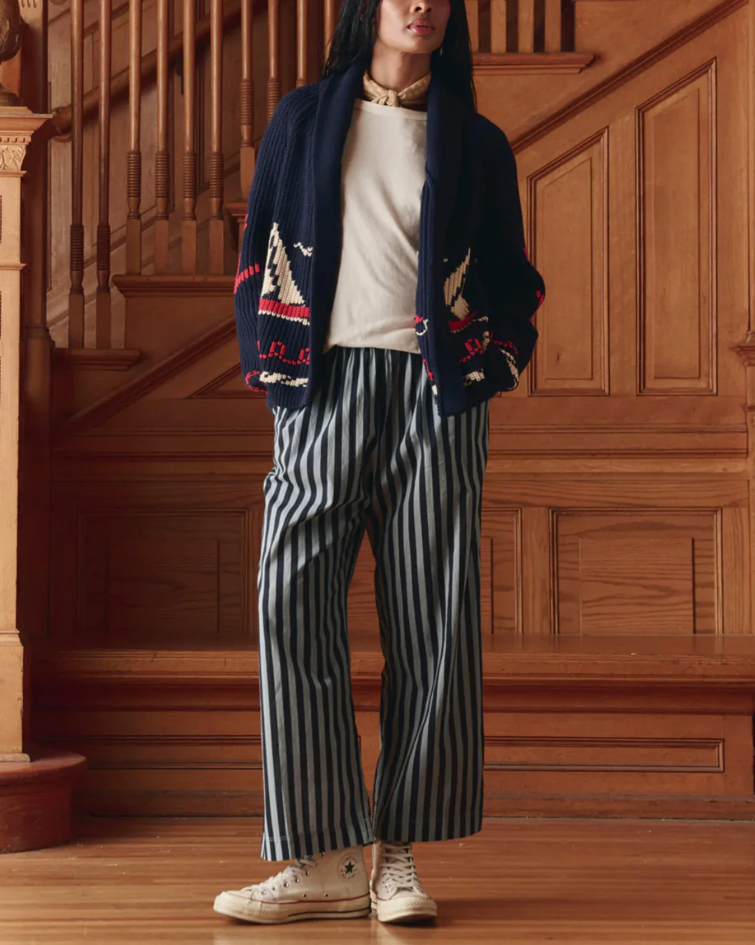 The Sailboat Lodge Cardigan | Dark Navy - Image 5