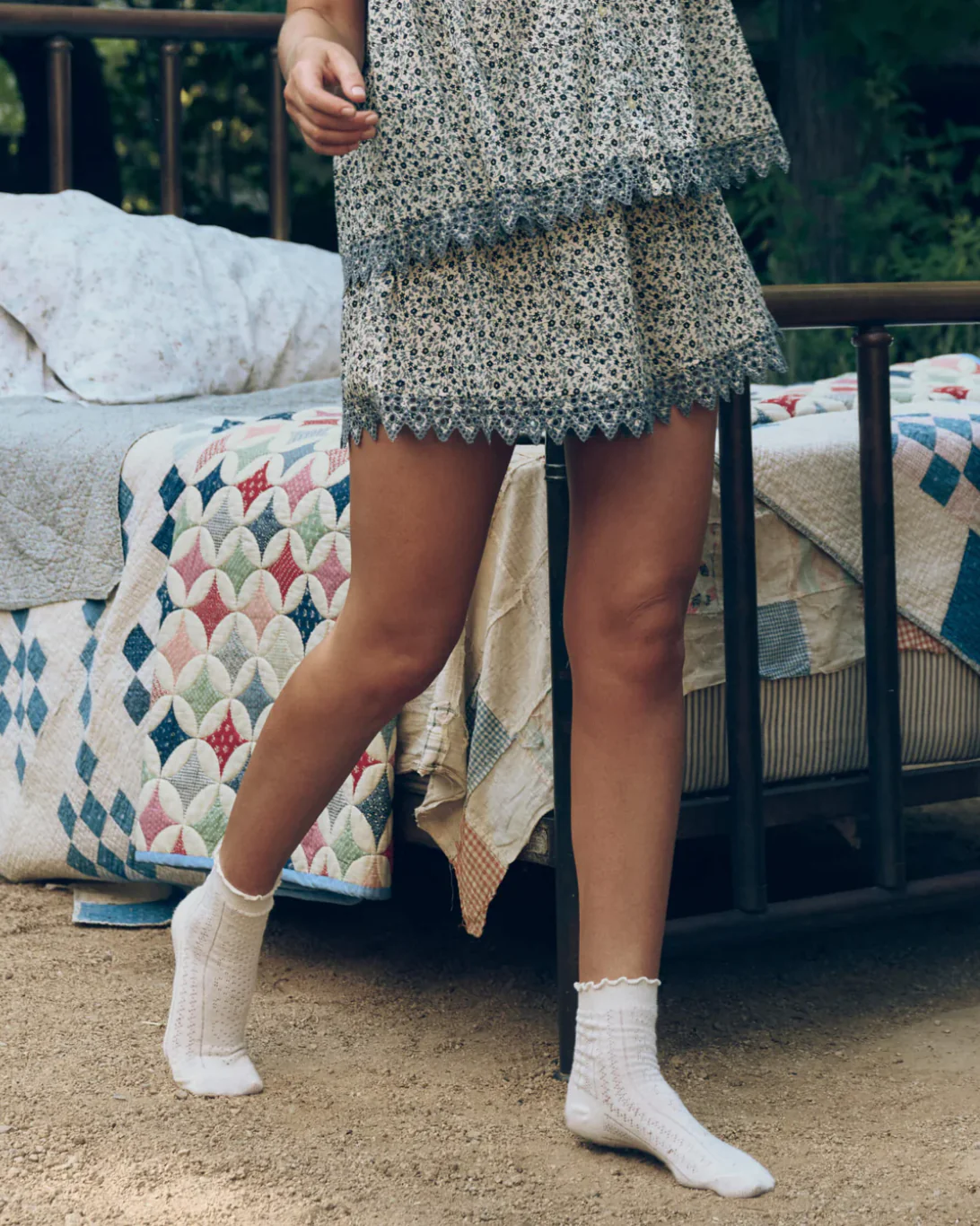 The Smocked Eyelet Short | Bluebell Ditsy - Image 2