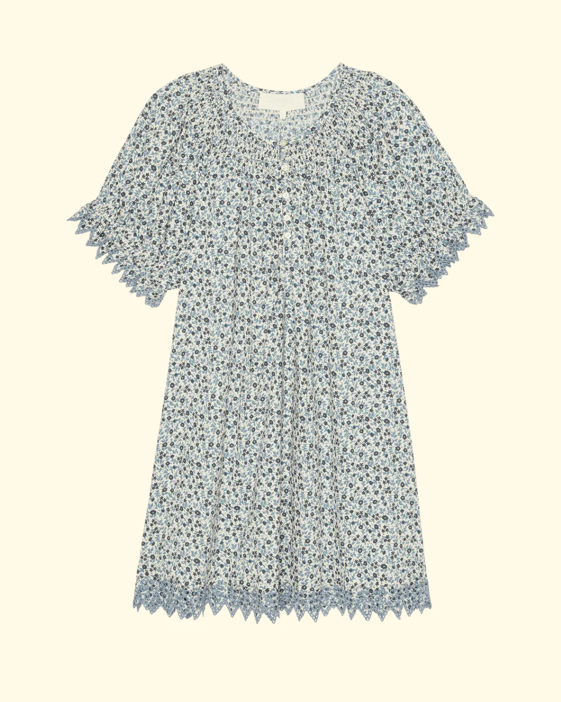 The Smocked Sleep Eyelet Dress | Bluebell Ditsy