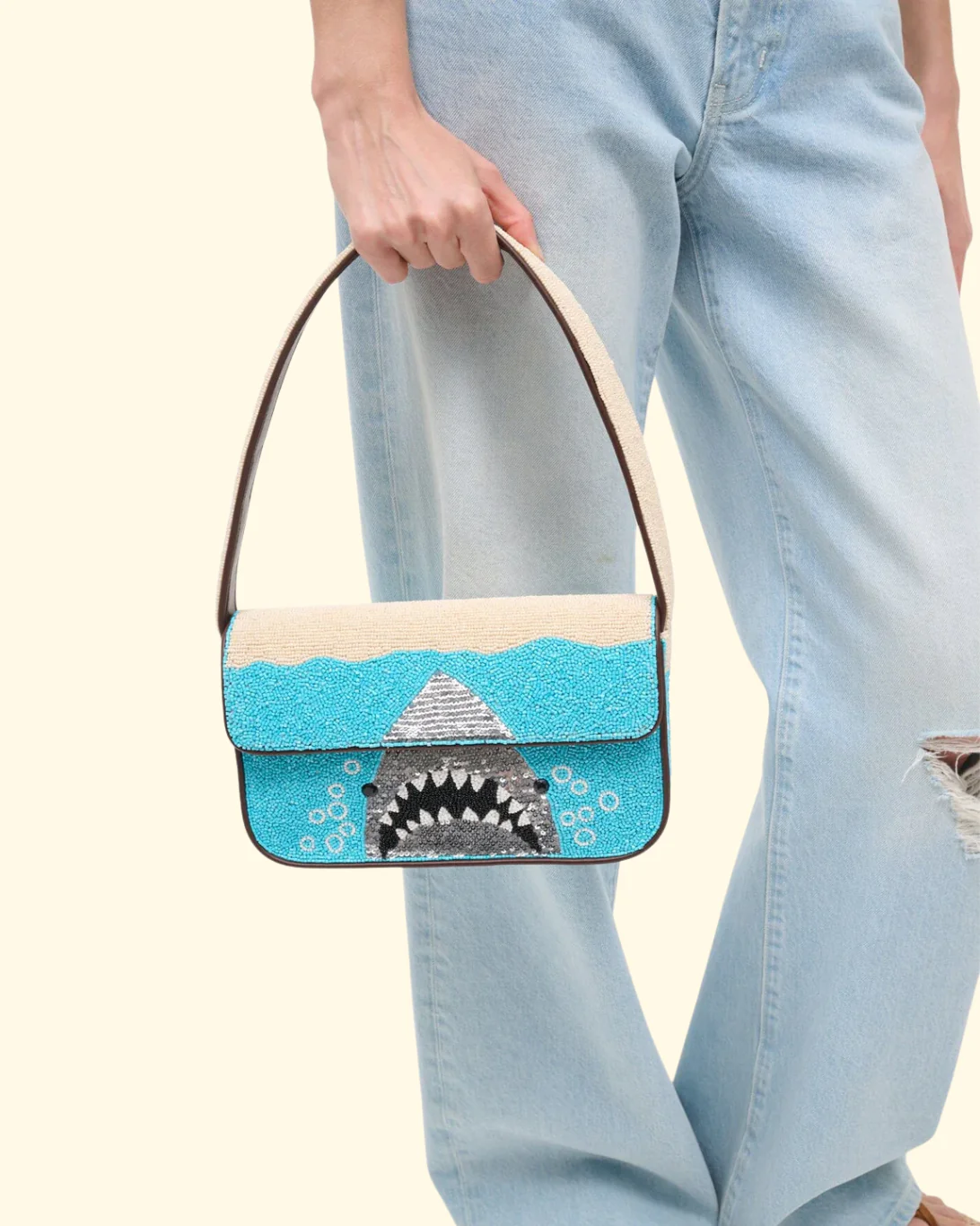 Tommy Beaded Bag | Great White - Image 3