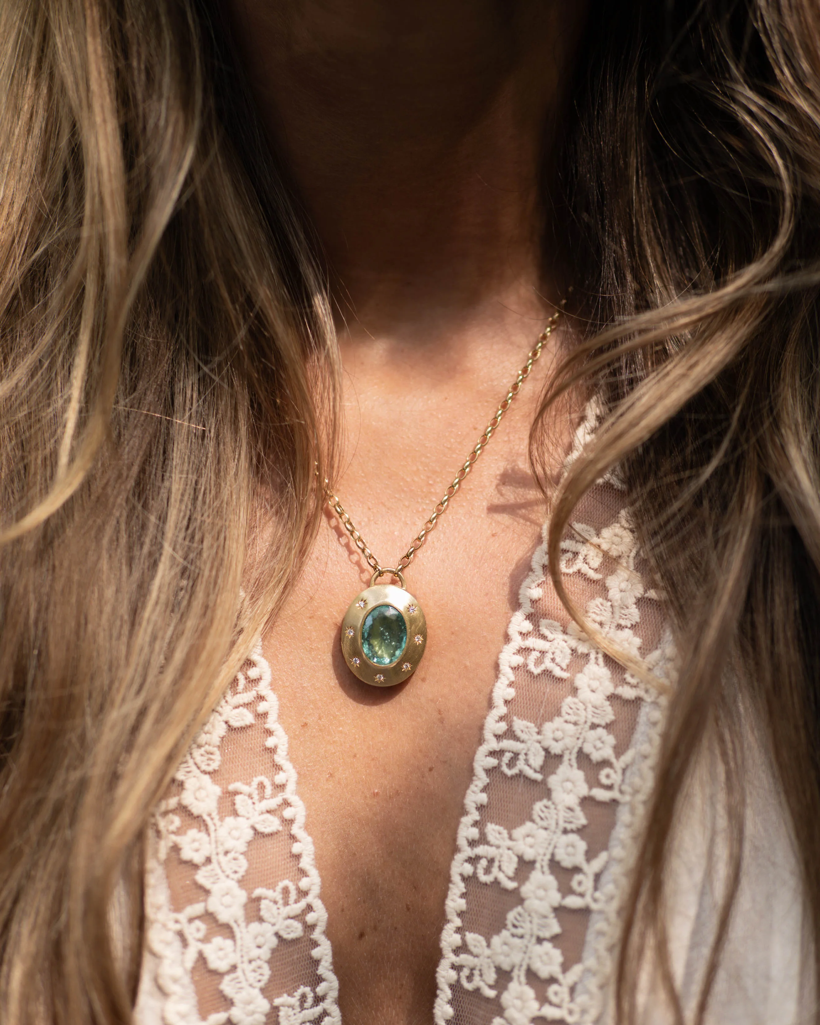 Tourmaline Bloom Locket | 18k Yellow Gold - Image 2
