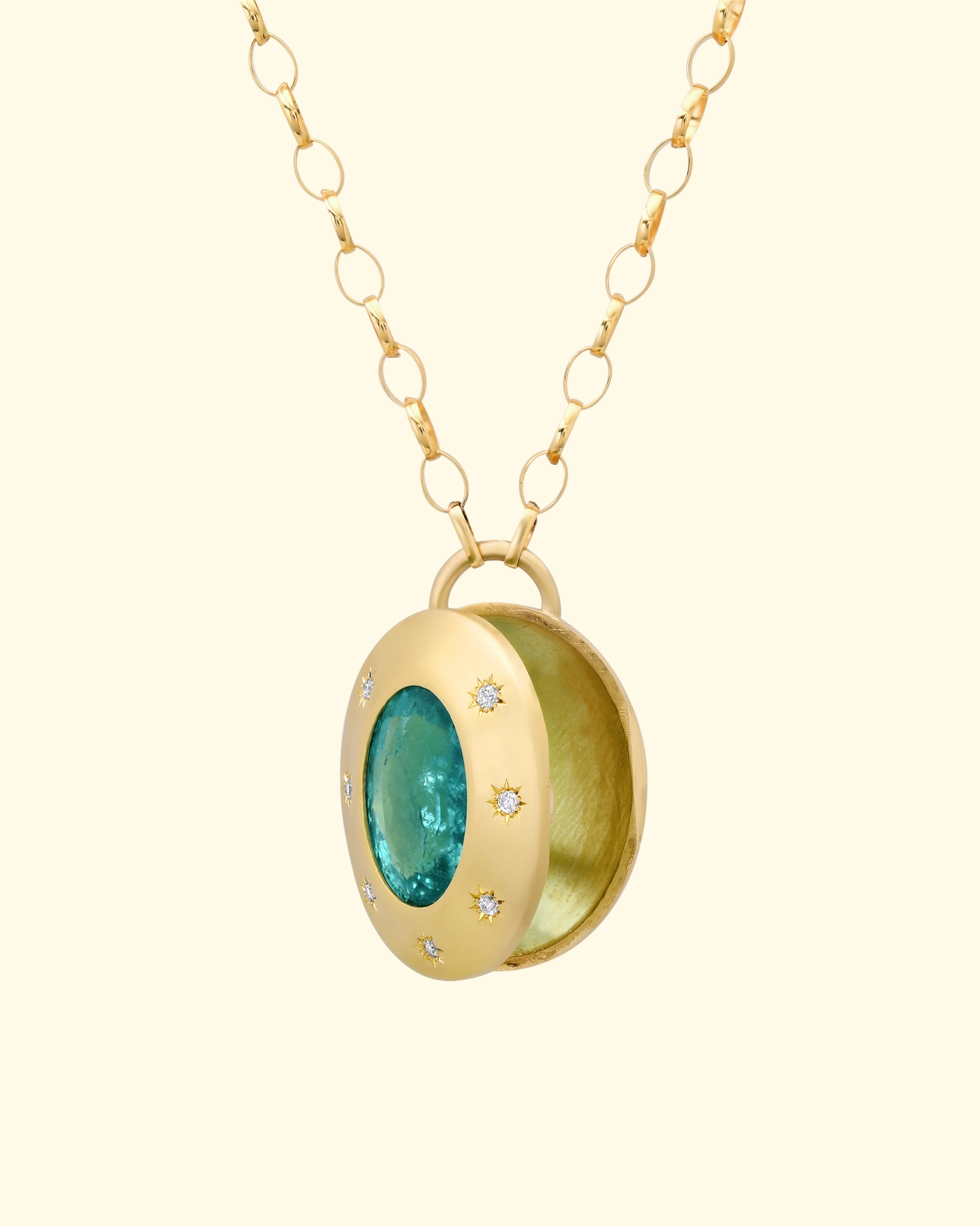 Tourmaline Bloom Locket | 18k Yellow Gold - Image 3