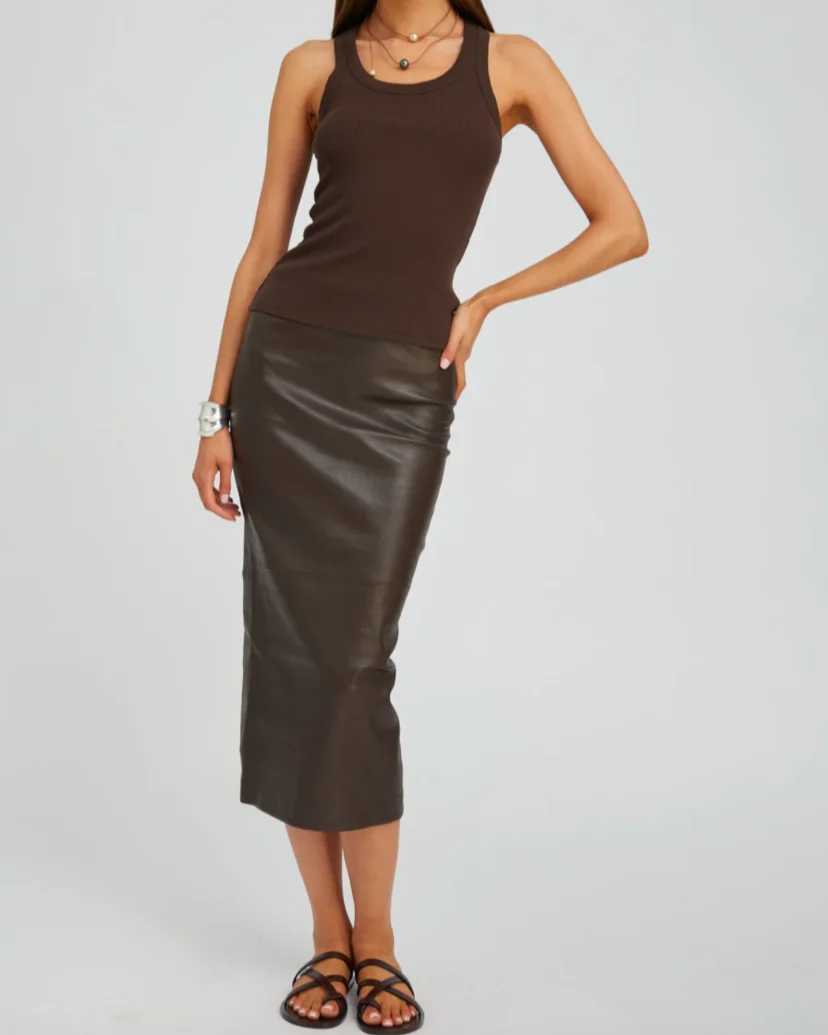 Leather Tube Skirt | Americano - Image 3