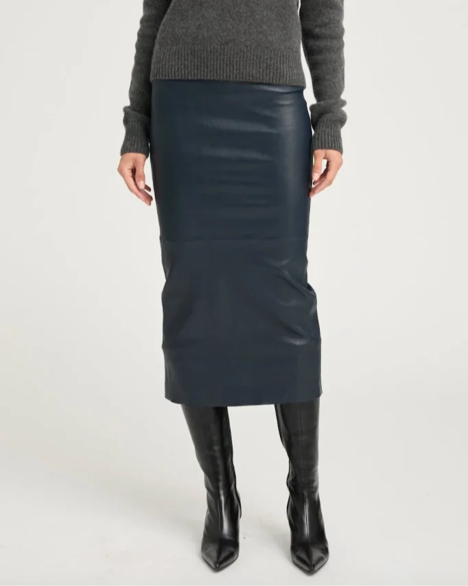 Leather Tube Skirt | Midnight - Image 3