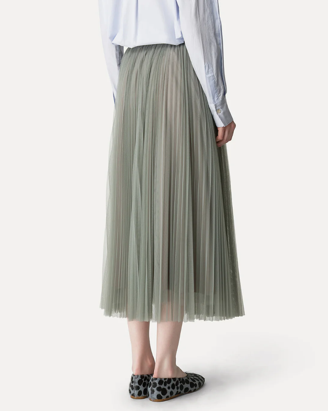 Tulle Soleil Pliss Skirt | Stone - Image 4