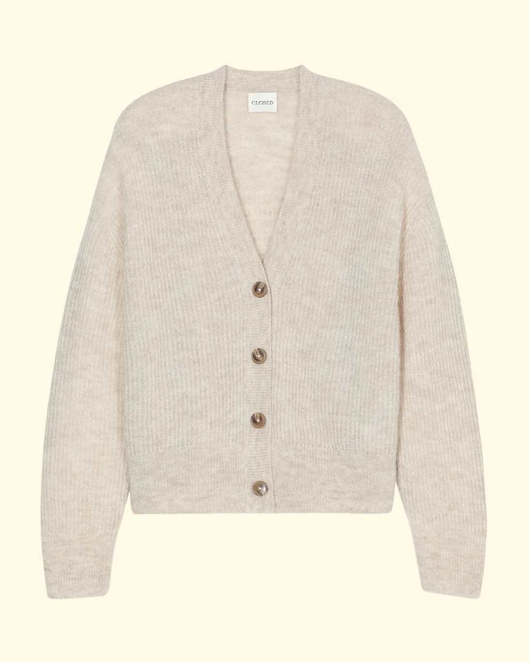 V Neck Cardigan | Clay Beige