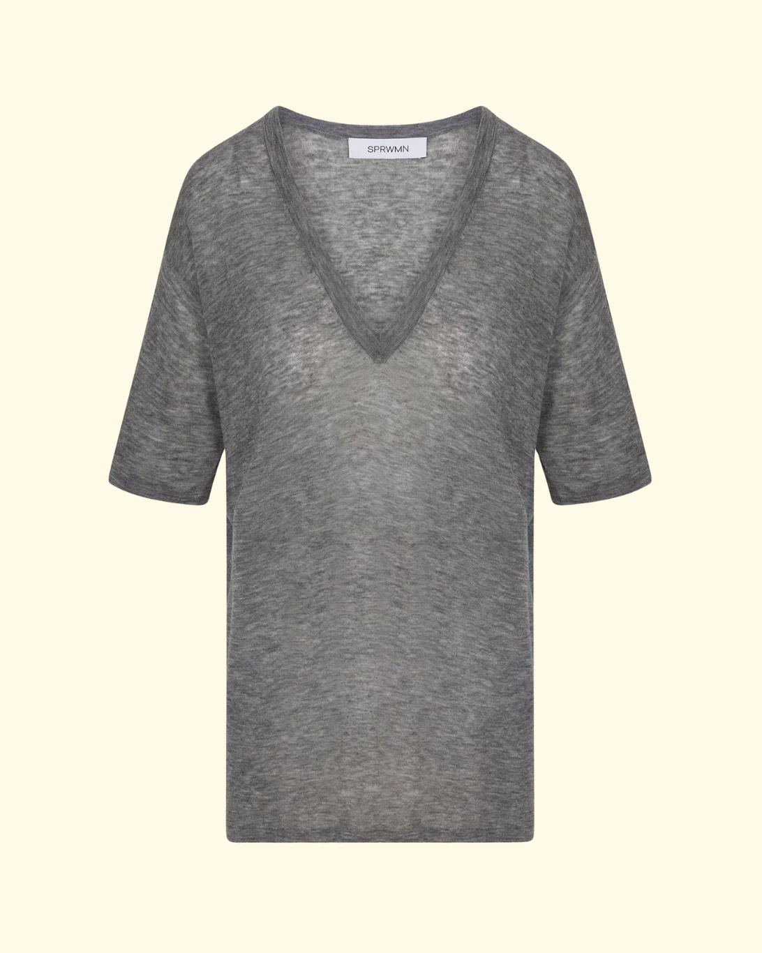 Superfine V Neck Tee | Grey