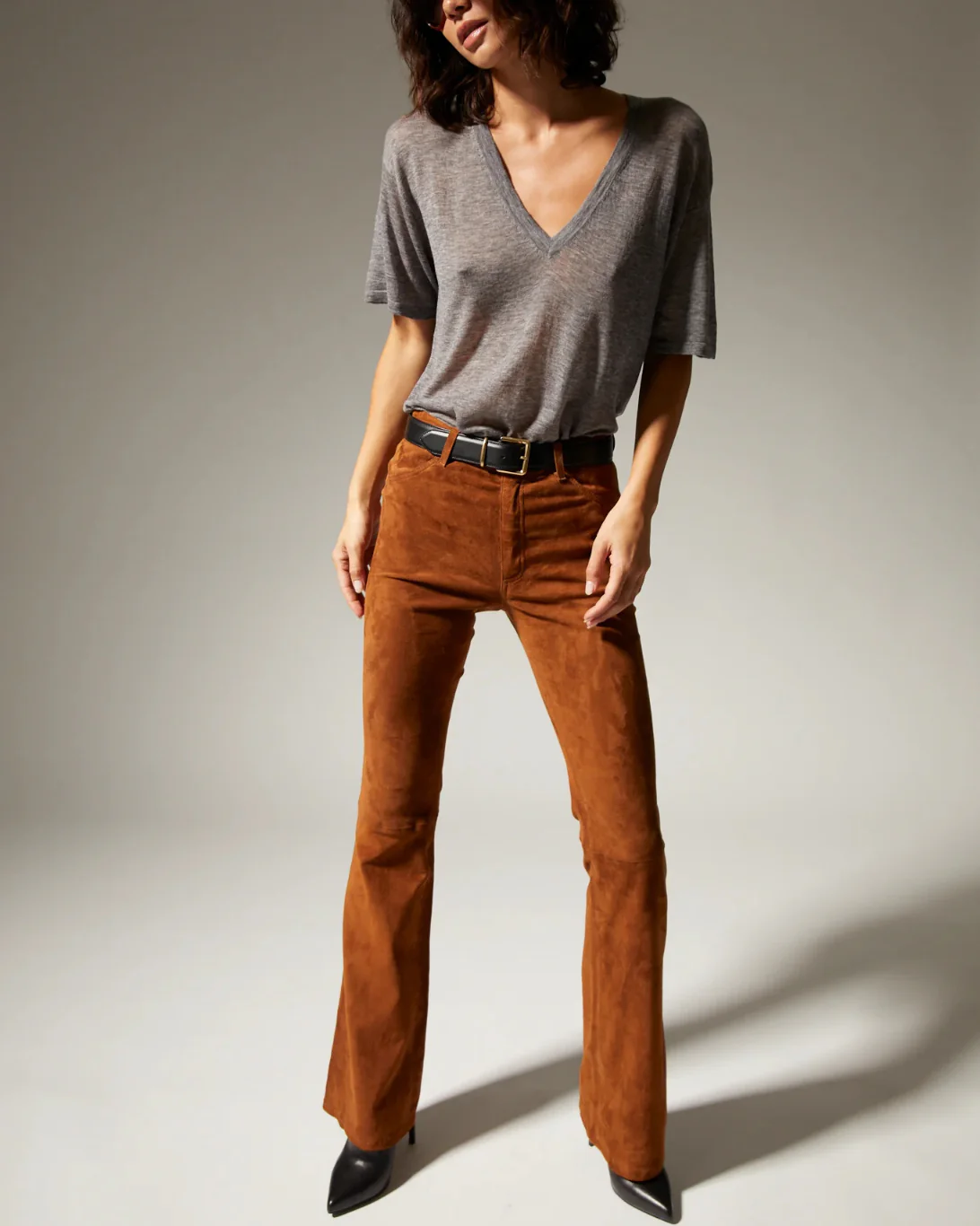 Superfine V Neck Tee | Grey - Image 4