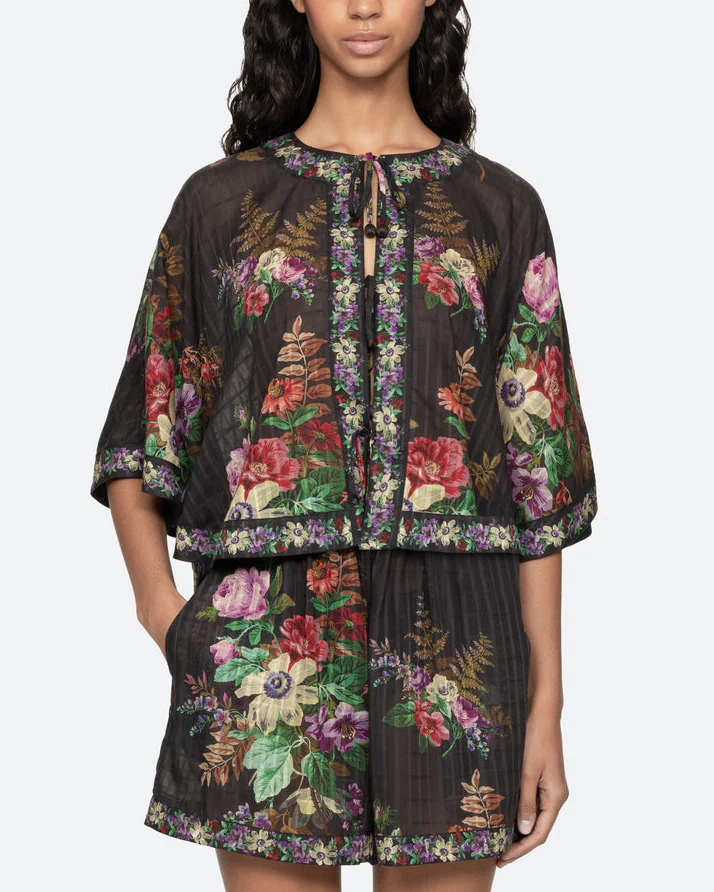 Viktoria Print Tie-Front Top | Multi - Image 3