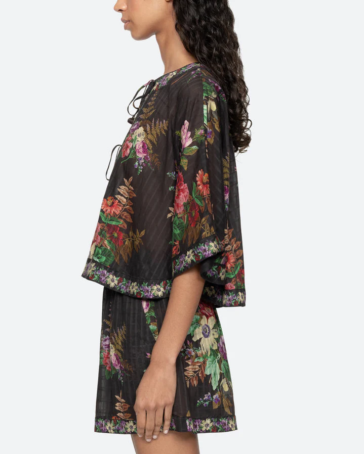 Viktoria Print Tie-Front Top | Multi - Image 4