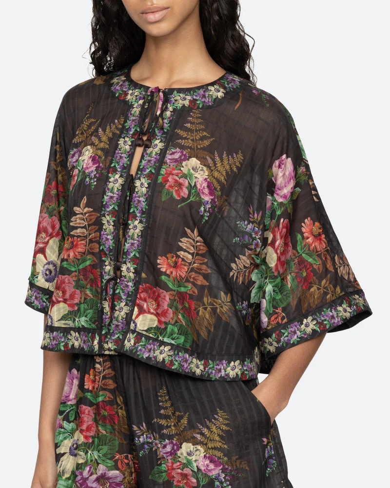 Viktoria Print Tie-Front Top | Multi - Image 5