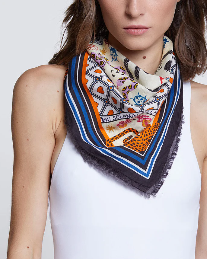 Vivere Scarf | Blue Orange - Image 2