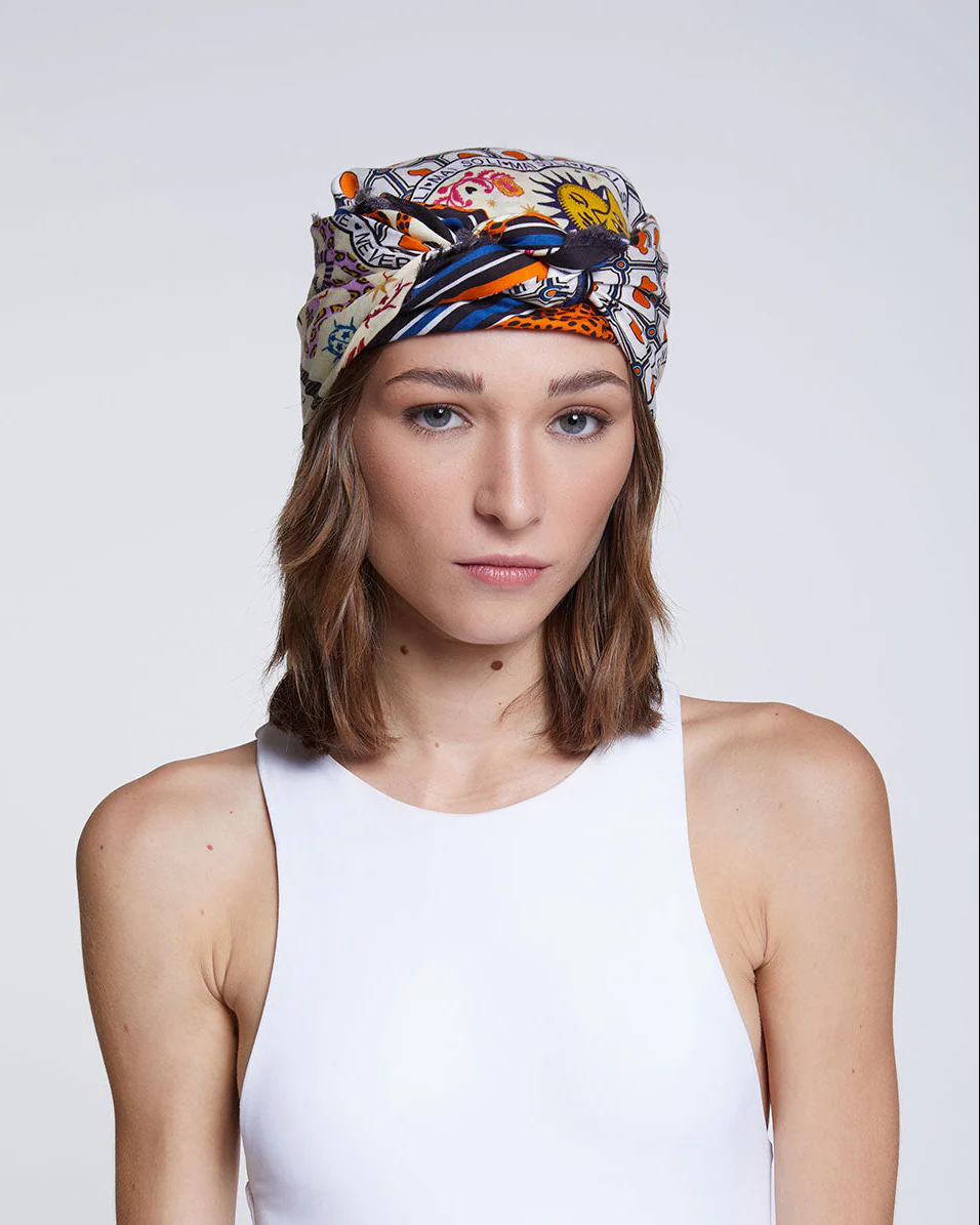 Vivere Scarf | Blue Orange - Image 4