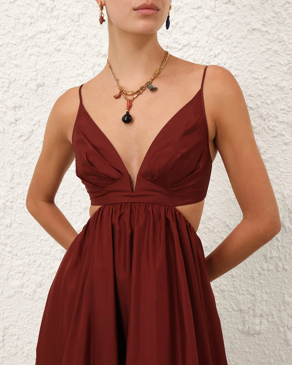 Wanderlust Plunge Maxi Dress | Burgundy - Image 4