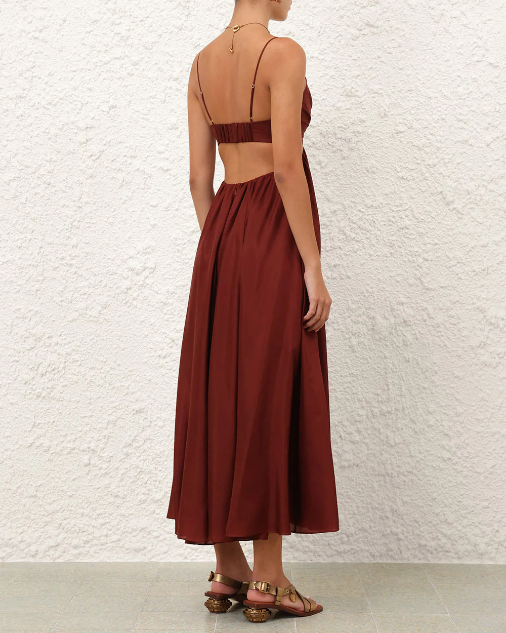 Wanderlust Plunge Maxi Dress | Burgundy - Image 5