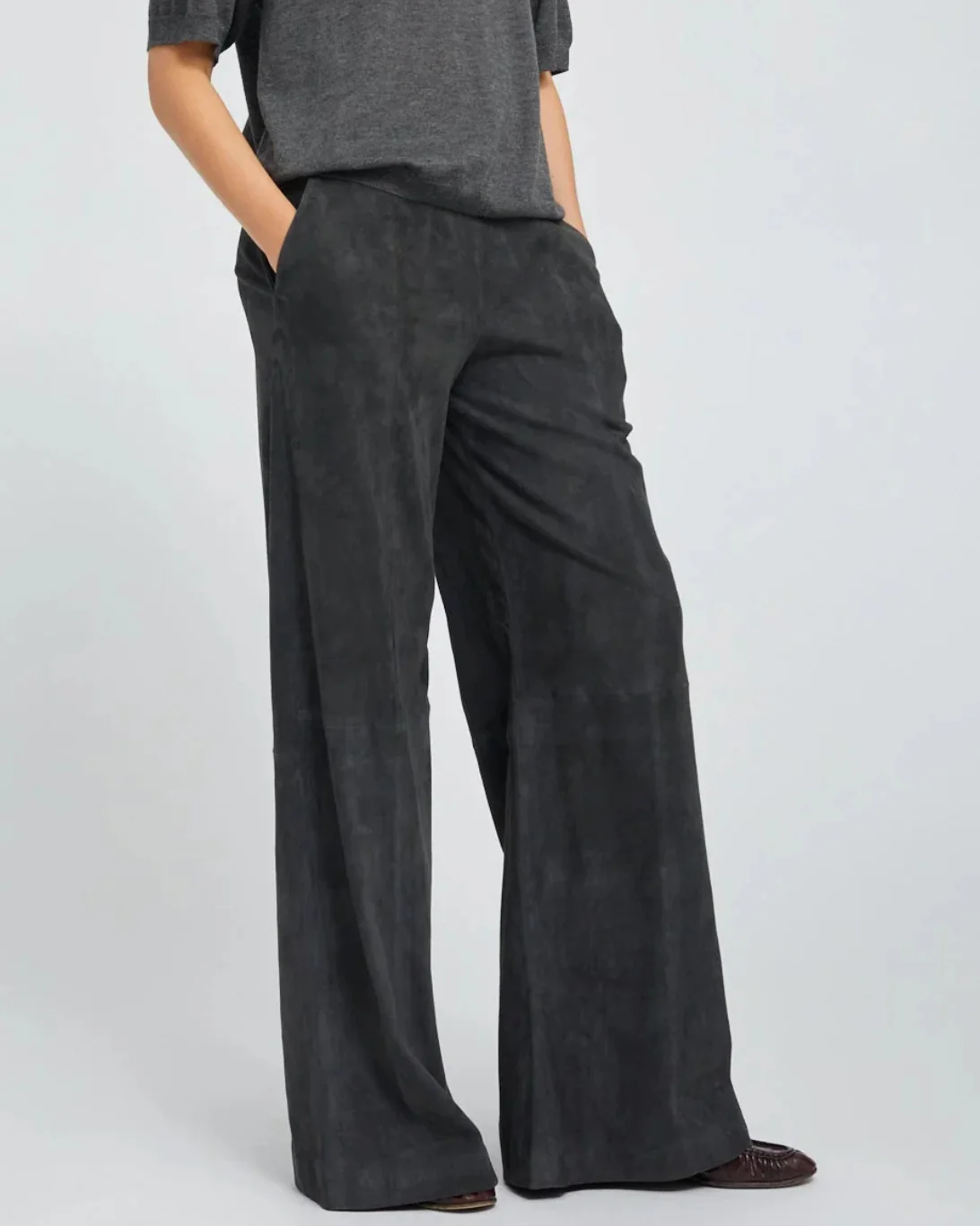 Wide Leg Pant | Charcoal - Image 2