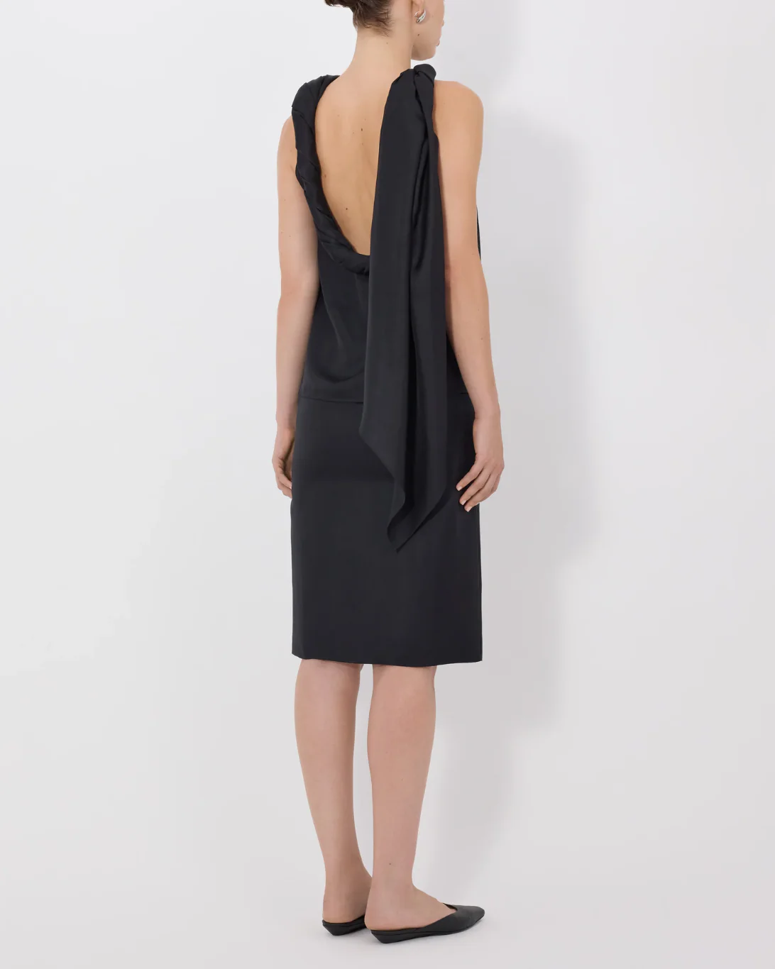 Wilma Twisted Collar Top | Black - Image 3