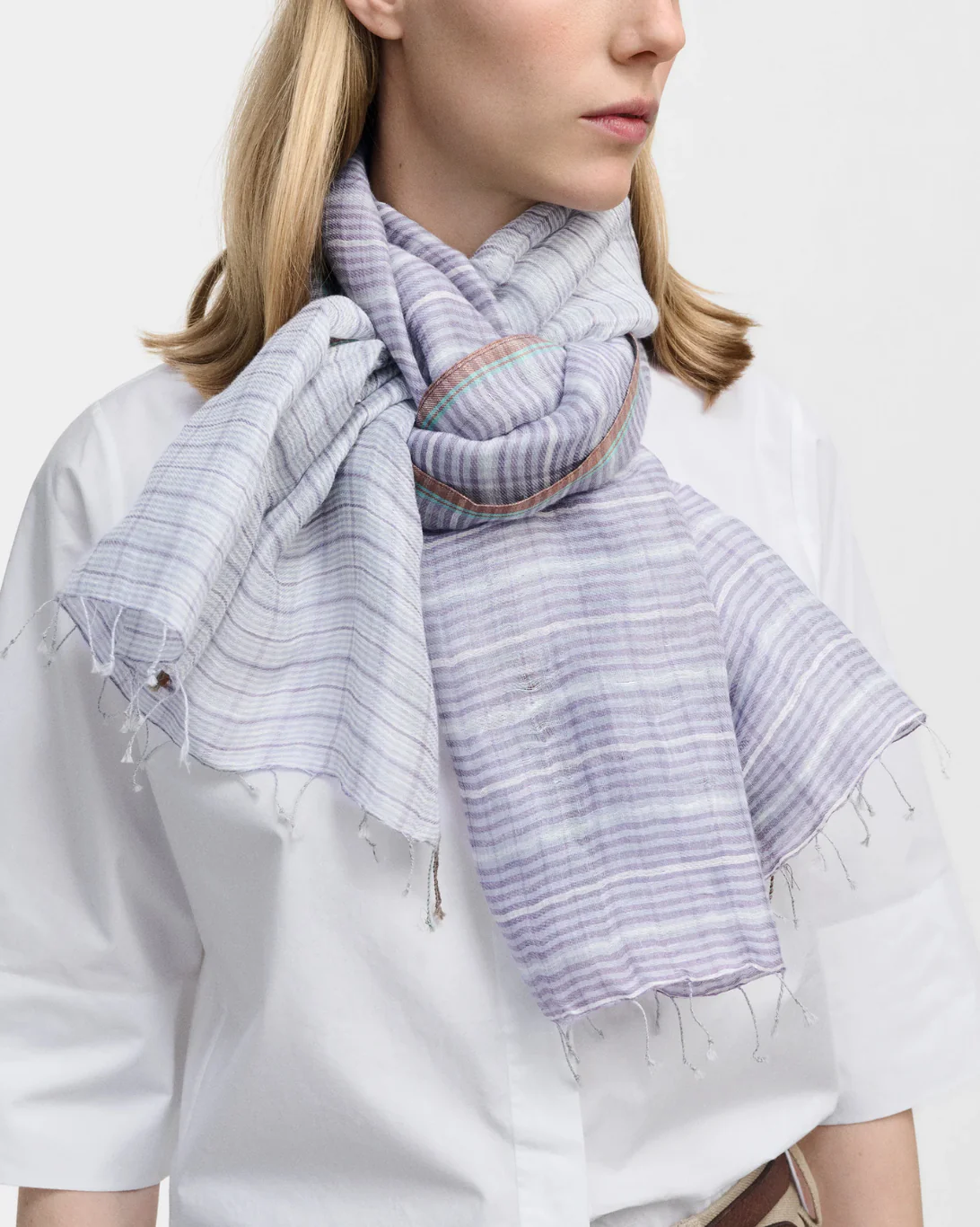 Woven Check Scarf | Thistle - Image 2