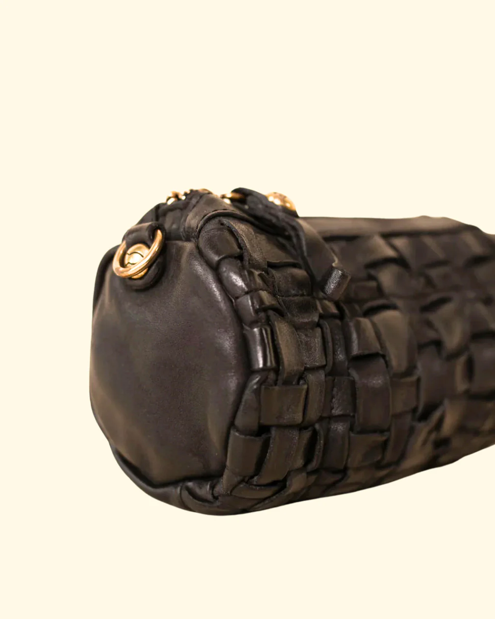 Woven Crossbody Bag | Black - Image 4