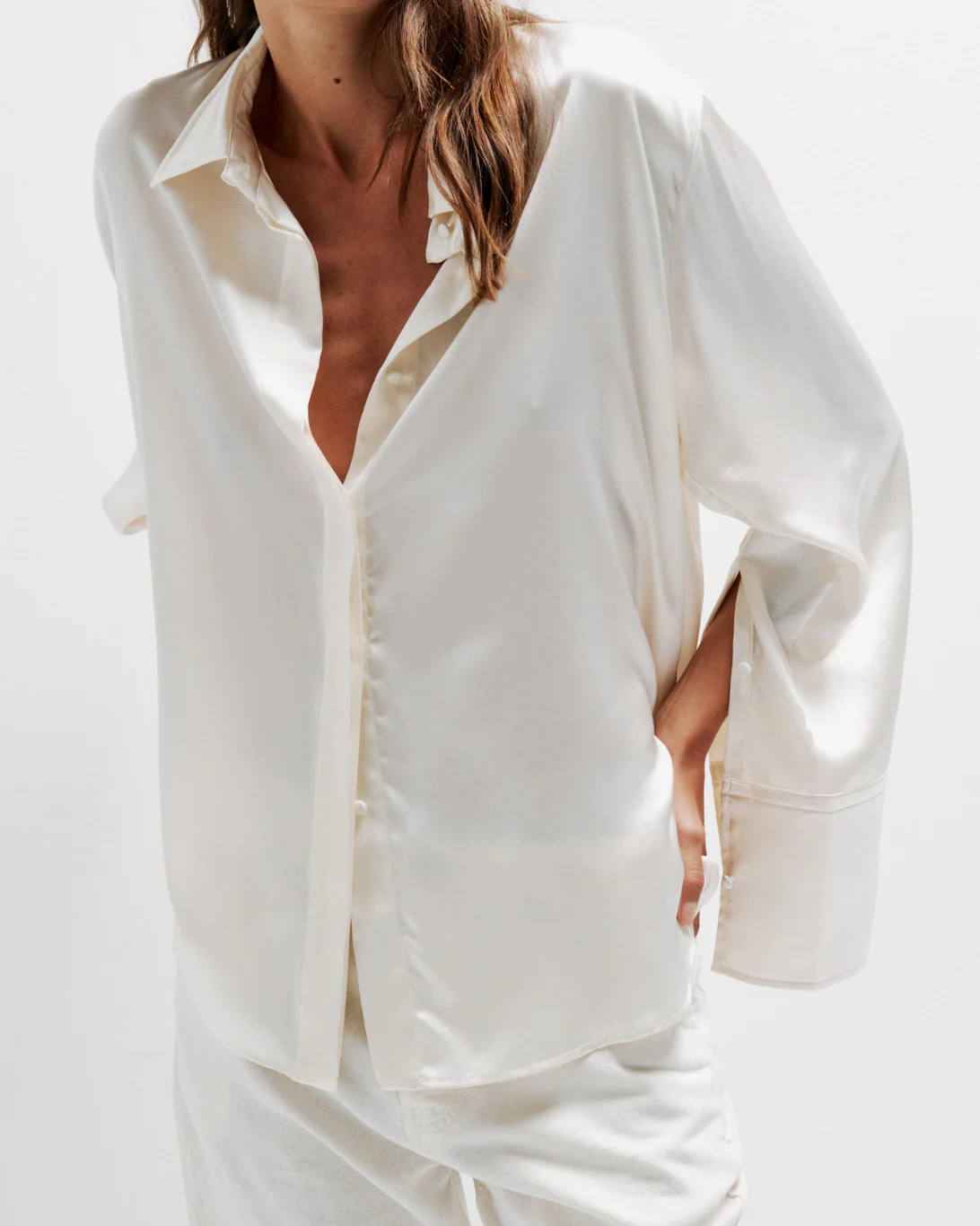 Zoraya Silk Shirt | Off White - Image 3